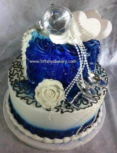 Fuchsia and Black Lace Celebration Tier Cake