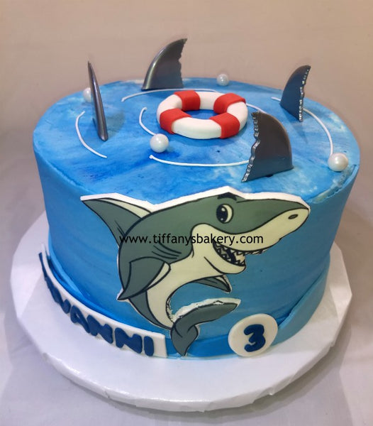 Buttercream Frosted 8" Round Cake - Shark