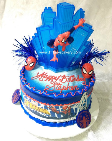 Spiderman Figure Set on 8" Round Cake