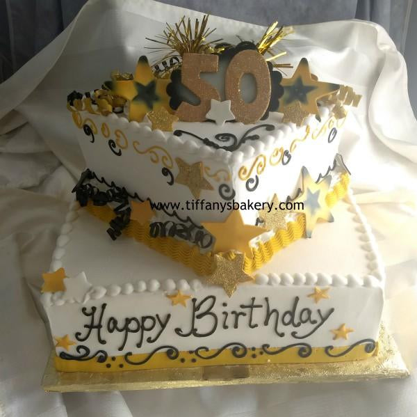 Square Celebration 6" & 10" Two Tier Cake