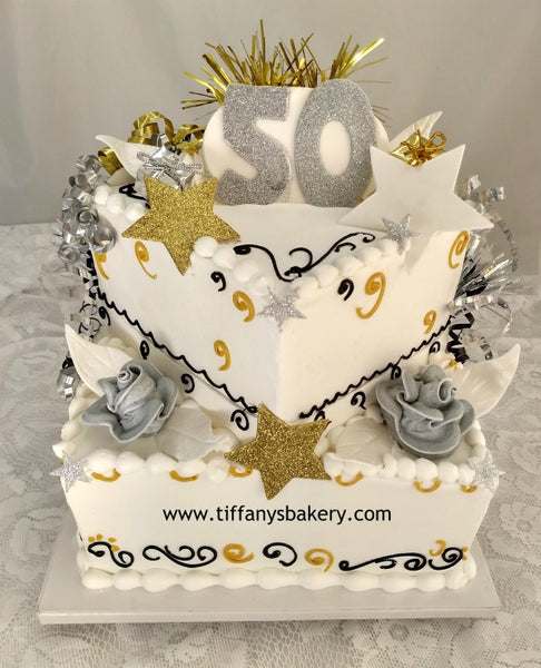 Square Celebration 6" & 10" Two Tier Cake