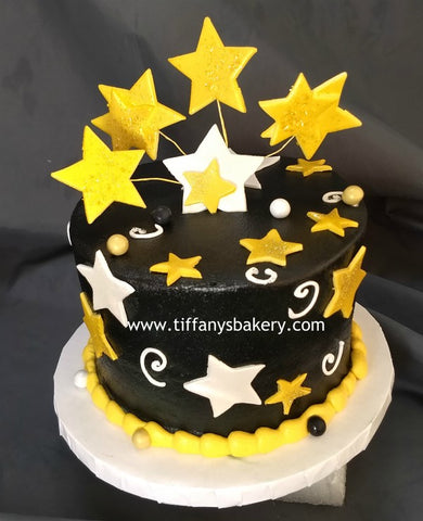 Stars on Wire on Round Cake
