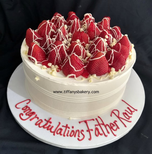 Strawberry Topped Round Cake